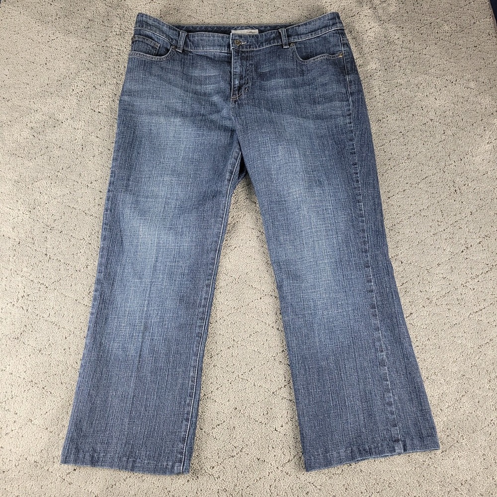 Chicos Jeans Womens 3 US Size 16 Blue Platinum Ultimate Boot Stretch Bootcut